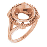 10K Rose 9.4mm Round Ring Mounting