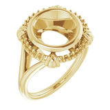 10K Yellow 9.4 mm Round Ring Mounting