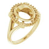 14K Yellow 9x7 mm Oval Ring Mounting