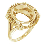10K Yellow 12x10 mm Oval Ring Mounting