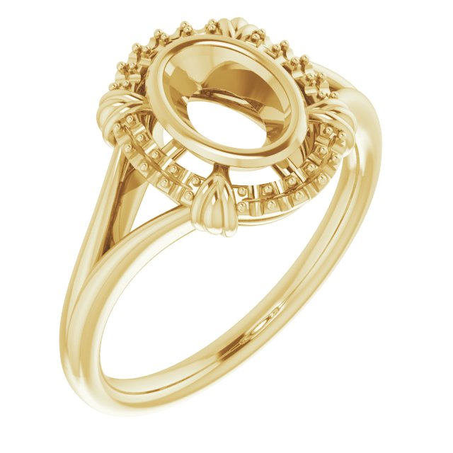 10K Yellow 7x5 mm Oval Ring Mounting