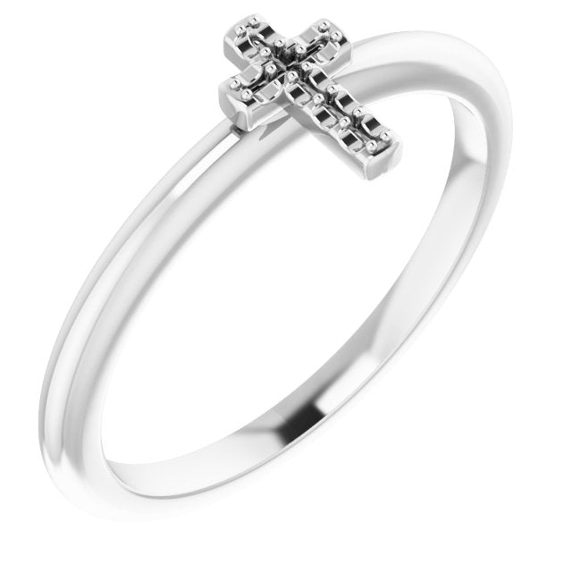Sterling Silver Accented Stackable Cross Ring Mounting