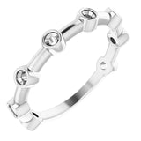 14K White Bezel Set Bar Ring Mounting