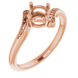 10K Rose 5.5mm Round Ring Mounting