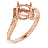 10K Rose 7.4mm Round Ring Mounting