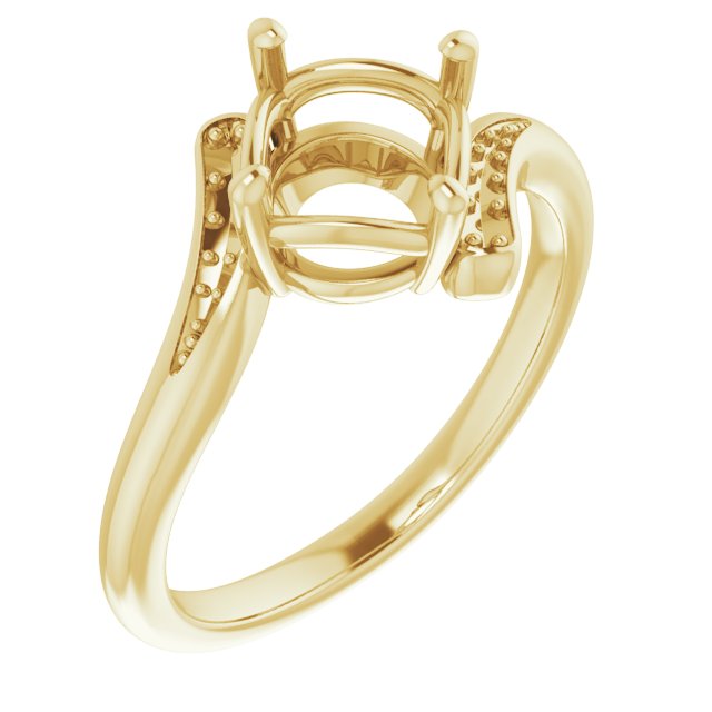 14K Yellow 7.4mm Round Ring Mounting