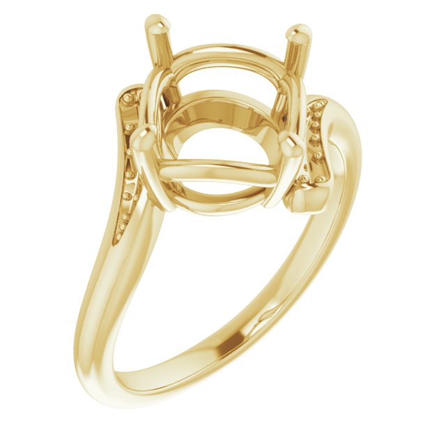 10K Yellow 9.4 mm Round Ring Mounting