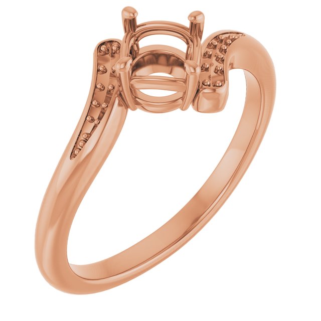 10K Rose 5.2mm Round Ring Mounting