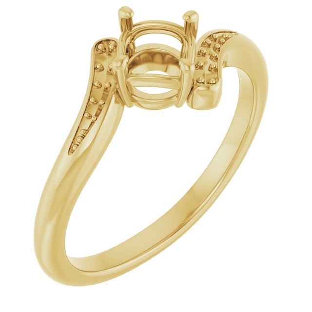 10K Yellow 5.2 mm Round Ring Mounting