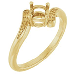 14K Yellow 5.2mm Round Ring Mounting