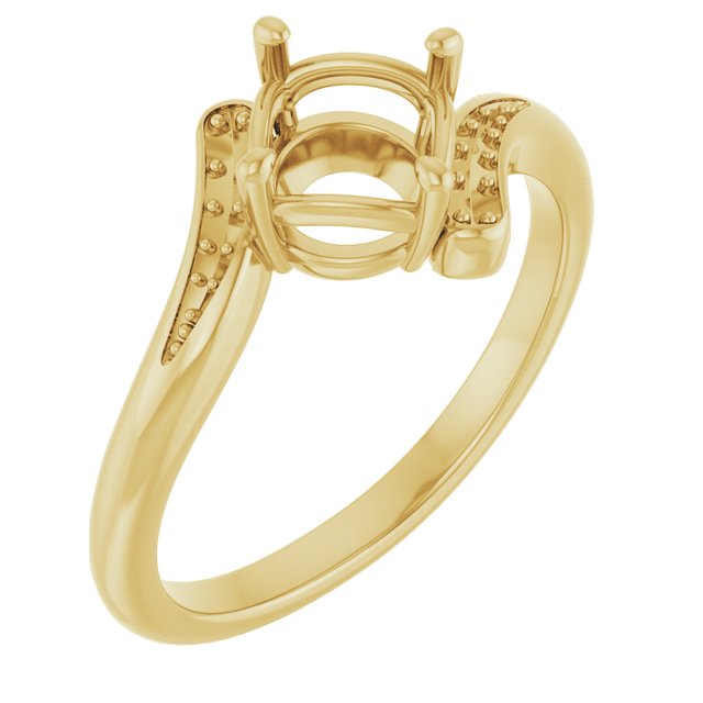 10K Yellow 6.5 mm Round Ring Mounting