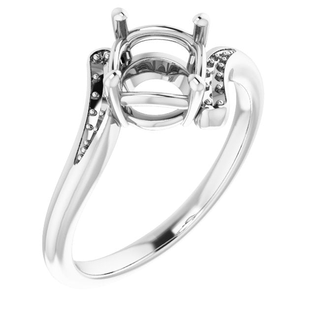 10K White 7mm Round Ring Mounting