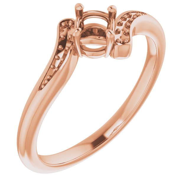 14K Rose 4.1mm Round Ring Mounting