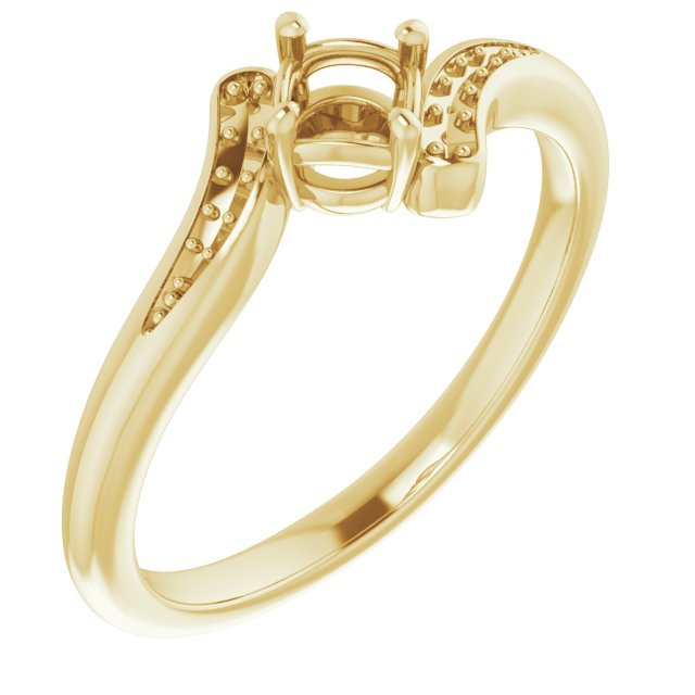 14K Yellow 4.1mm Round Ring Mounting