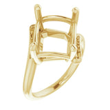 14K Yellow 12x10 mm Emerald Ring Mounting