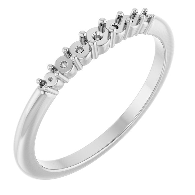 14K White 2.25mm Round Stackable Ring Mounting