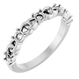 14K White Accented Stackable Link Ring Mounting
