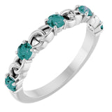 Platinum Natural Alexandrite Stackable Ring