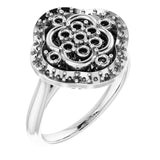 Platinum halo style cluster ring mounting