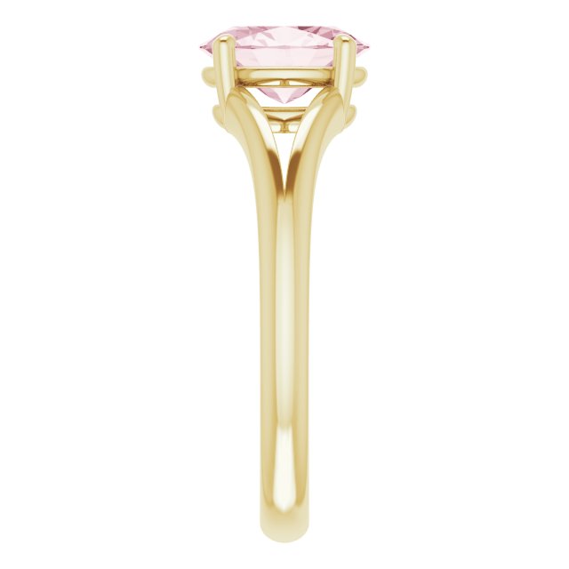 72019 / Solitaire / Ring / Set / 14K Yellow / Natural Pink Morganite / Oval / 8 X 6 Mm / Polished / Natural Pink Morganite Ring