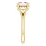 72019 / Solitaire / Ring / Set / 14K Yellow / Natural Pink Morganite / Oval / 8 X 6 Mm / Polished / Natural Pink Morganite Ring