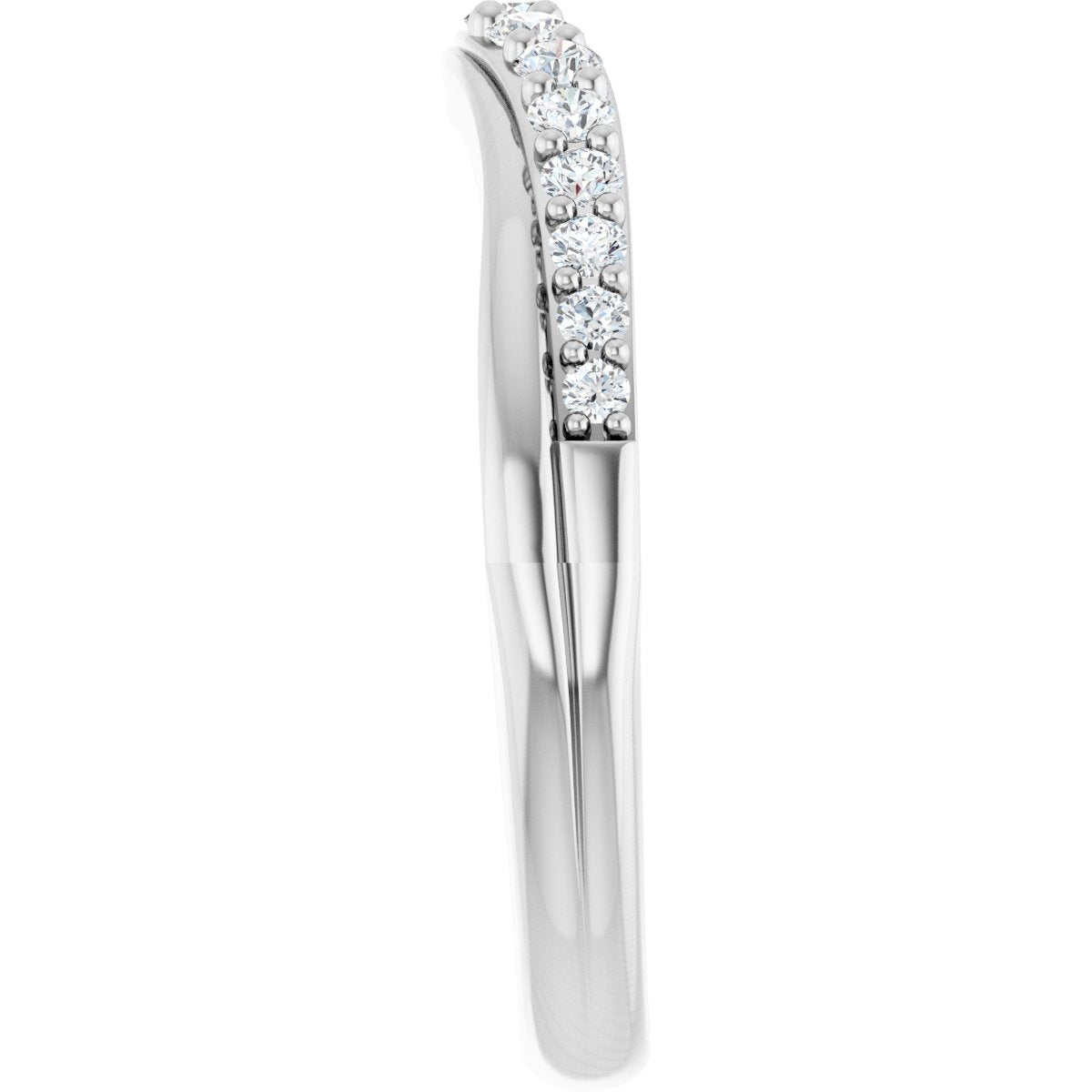 14K White Gold 1/3 CTW Natural Diamond Contour Band
