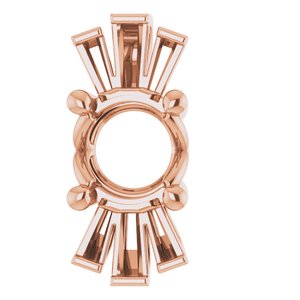 14K Rose 6mm Round Accented Pendant Mounting