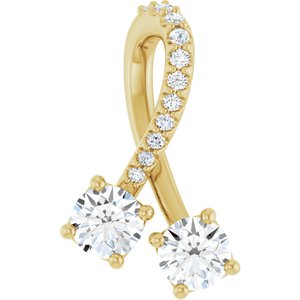 14K Yellow 1/2 CTW Natural Diamond Pendant
