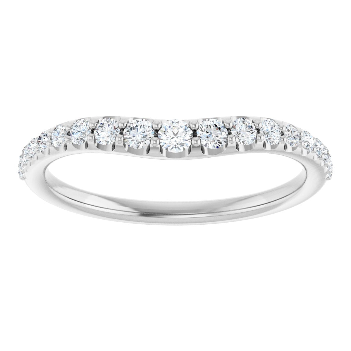 14K White Gold 1/2 CTW Lab-Grown Diamond Graduated Contour Band