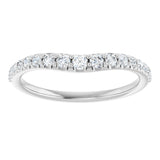 14K White Gold 1/2 CTW Lab-Grown Diamond Graduated Contour Band