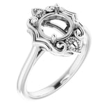 14K X1 White 7.4mm Round Ring Mounting