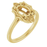 10K Yellow 8x6 mm Oval Ring Mounting