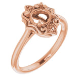 10K Rose 6mm Round Ring Mounting