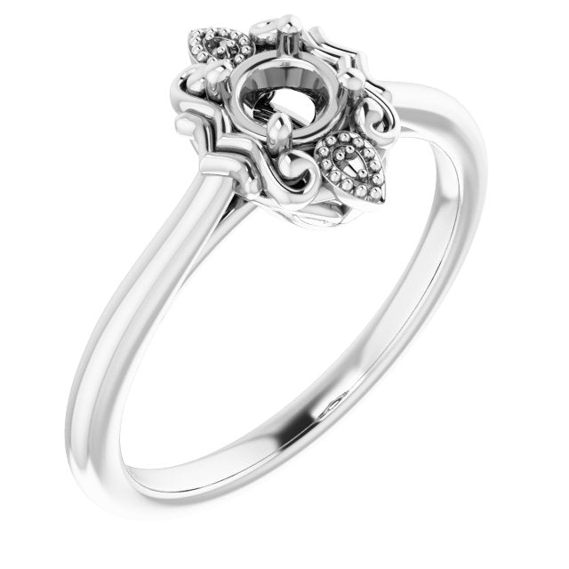 10K White 4.1mm Round Ring Mounting