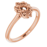 14K Rose 4.1mm Round Ring Mounting
