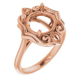 10K Rose 9.4mm Round Ring Mounting