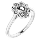 14K White 5.8mm Round Ring Mounting