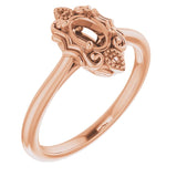 10K Rose 6x4 mm Oval Ring Mounting
