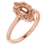 10K Rose 7x5 mm Oval Ring Mounting