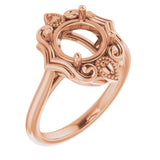 10K Rose 8.2mm Round Ring Mounting