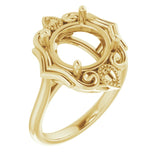 14K Yellow 10mm Round Ring Mounting