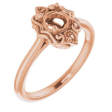 10K Rose 5.2mm Round Ring Mounting