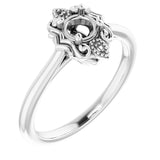 10K White 4.4mm Round Ring Mounting