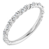14K White Gold 1/10 CTW Natural Diamond Rope Anniversary Band