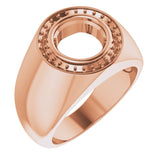 10K Rose 9mm Round Ring Mounting