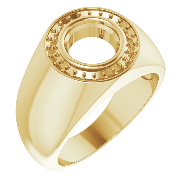 10K Yellow 8mm Round Ring Mounting