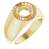 14K Yellow 7mm Round Ring Mounting