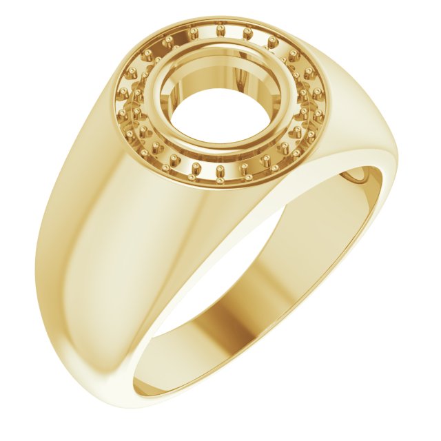 14K Yellow 7mm Round Ring Mounting
