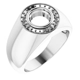 Sterling Silver 7mm Round Ring Mounting