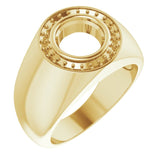 10K Yellow 8.2 mm Round Ring Mounting